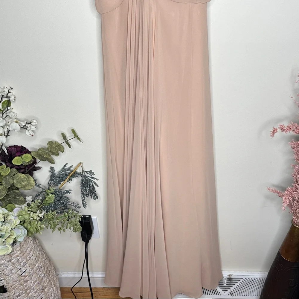 BHLDN Blush Pink Maxi Spaghetti Strap Bridesmaid Dress - Picture 5 of 7